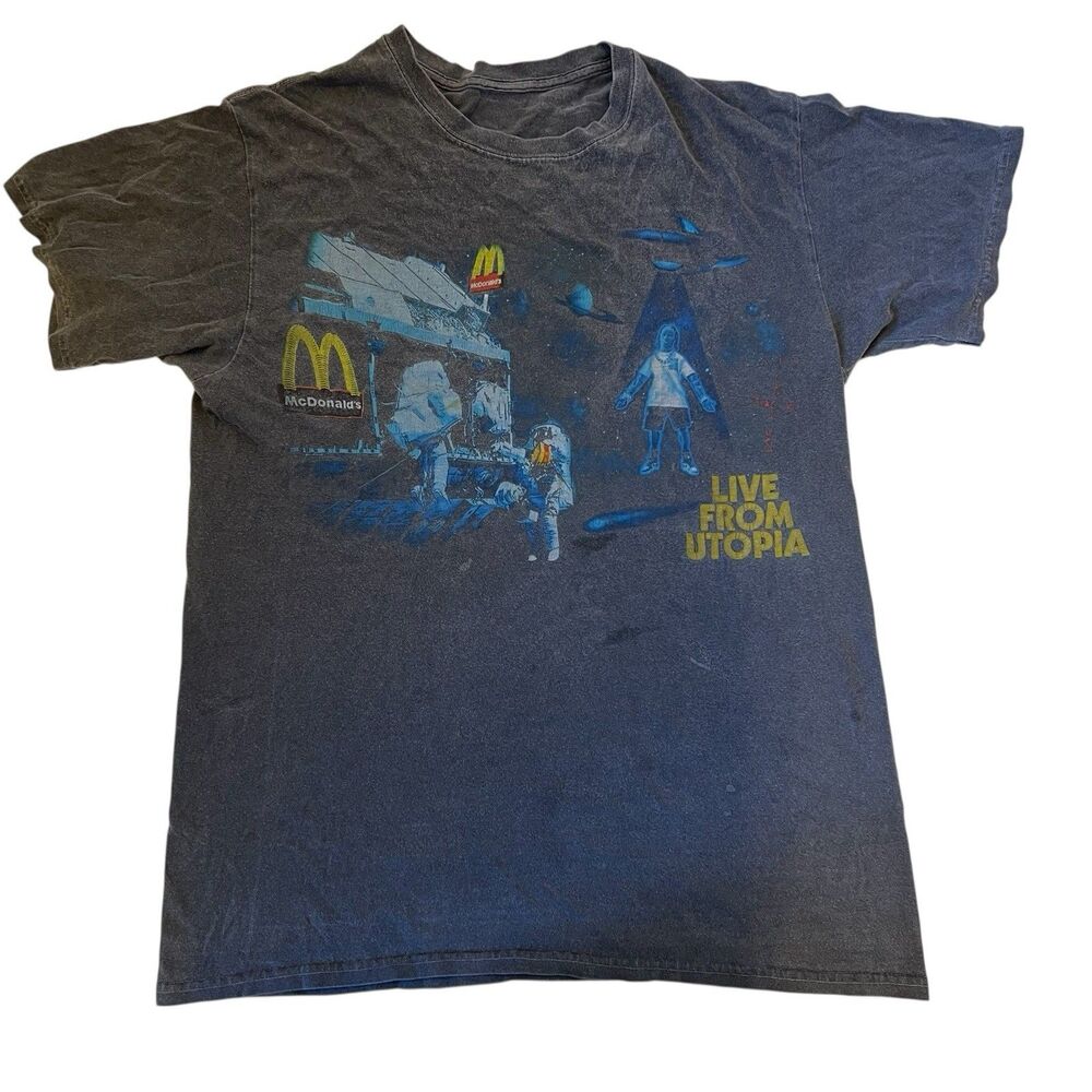 Travis Scott X Mcdonald’s Live From Utopia Cactus Jack T-shirt Distressed